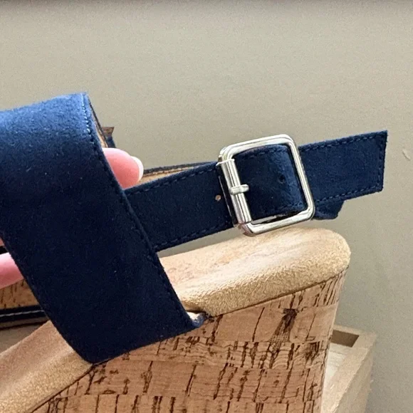 Blue Wedge Sandals💥Like New💥 - Picture 2 of 5